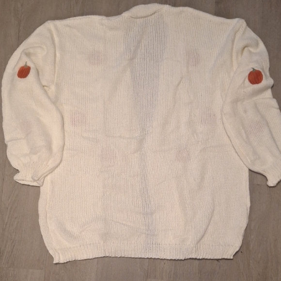 Pumpkin Embroidered Halloween Long Cardigan - Picture 8 of 9